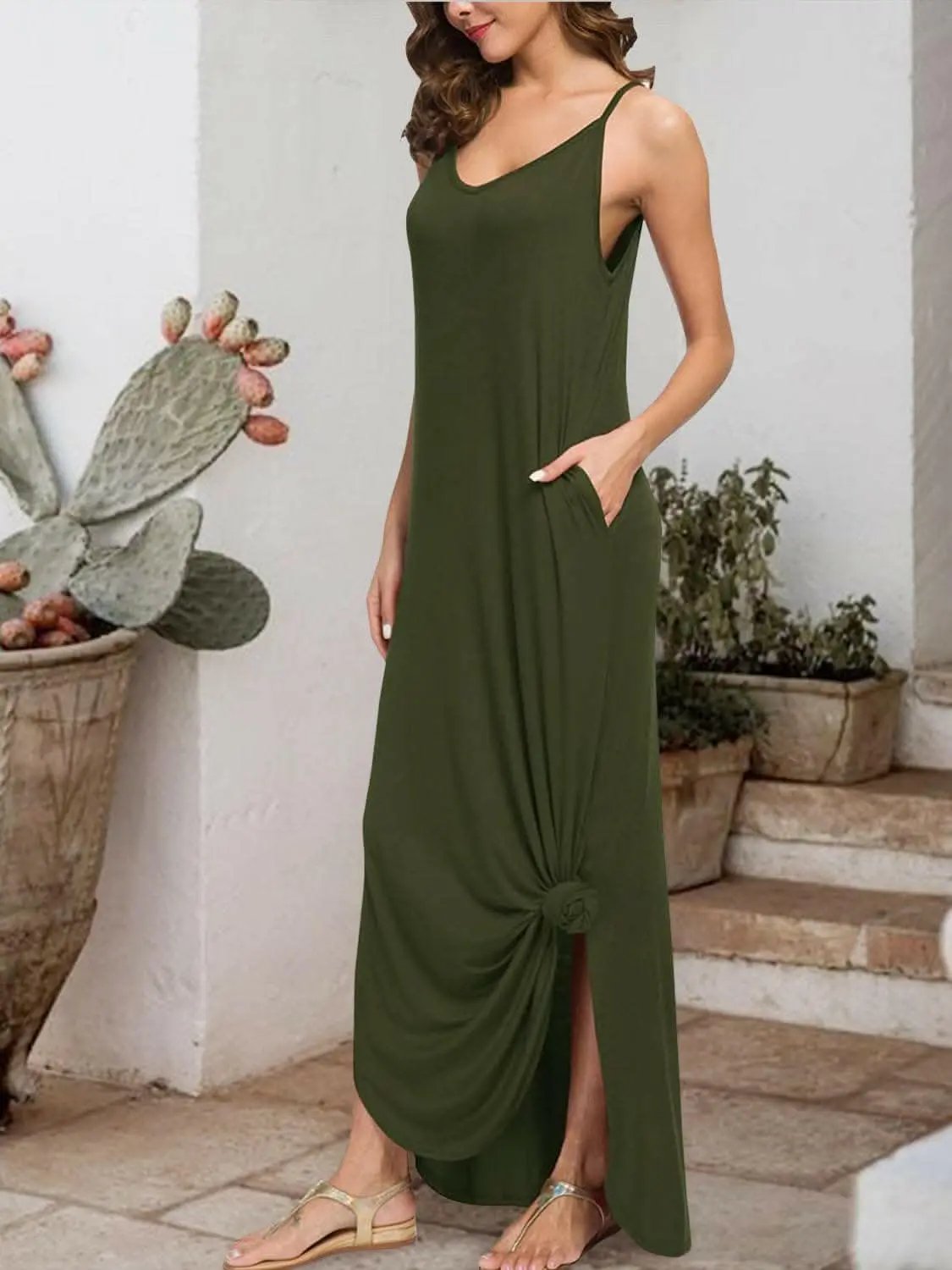Seductive slit sleeveless dress - Love Salve